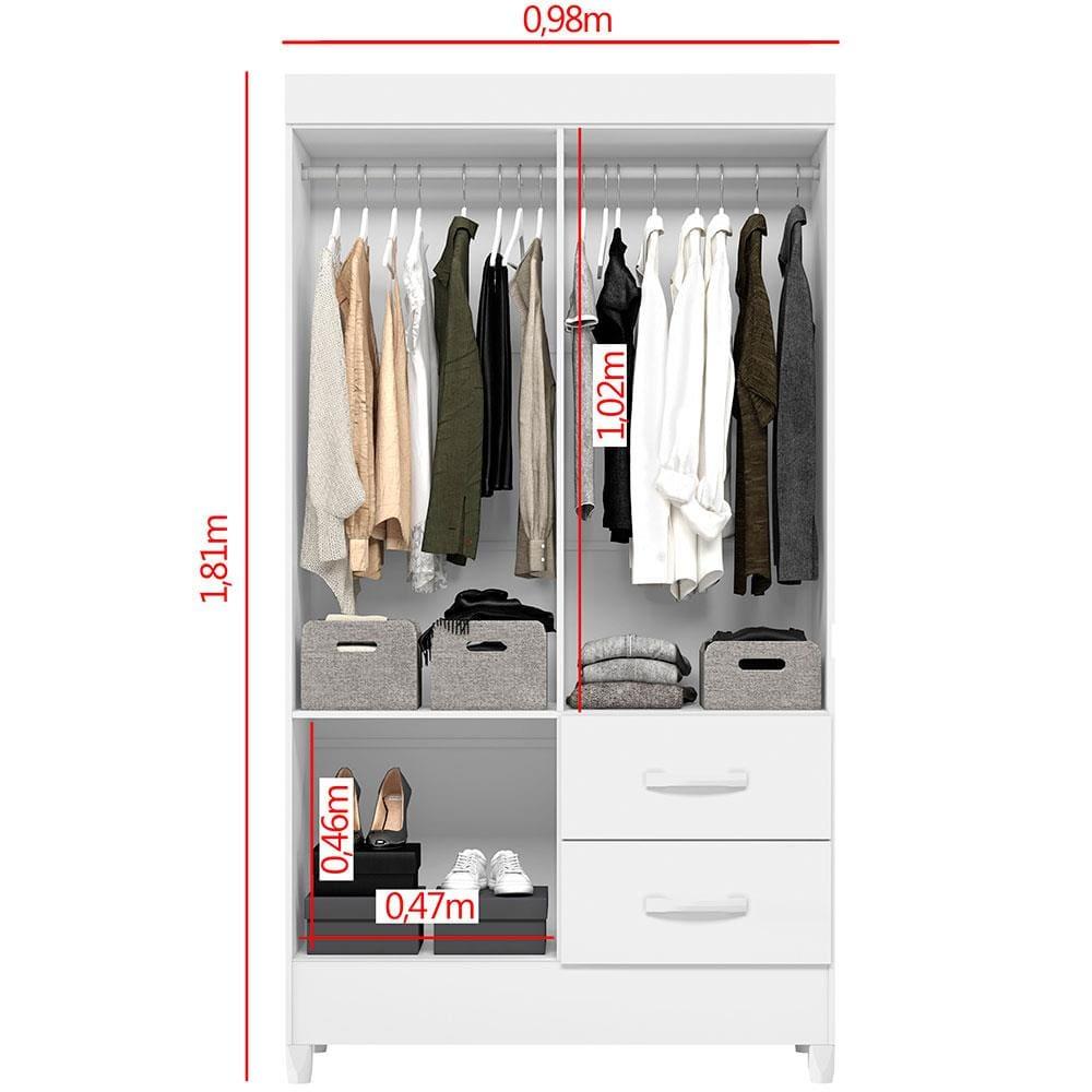 Guarda-Roupa Palumóveis Mobi com 4 Portas e 2 Gavetas - 7