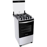 Fogão Brastemp 4 Bocas BFO4NBB Clean com Mesa de Inox, 2 Prateleiras Ajustáveis e Acendimento automático Bivolt – Branco - 1