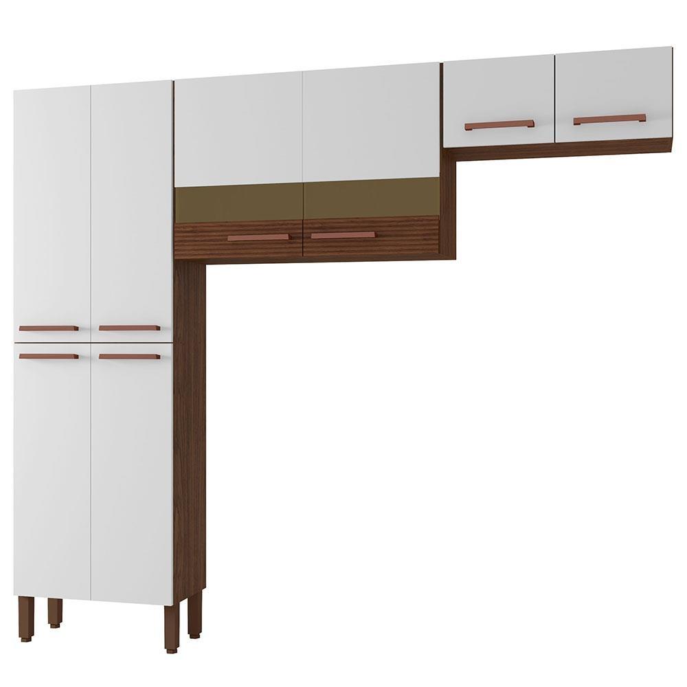 Cozinha Compacta Kit`s Paraná Nala com 8 Portas e 4 Prateleiras - 222cm de largura - 4