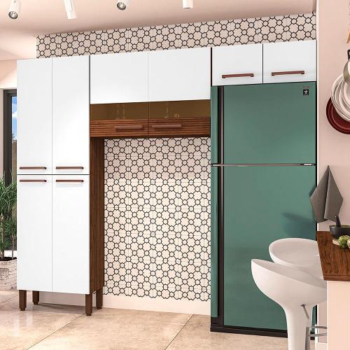 Cozinha Compacta Kit`s Paraná Nala com 8 Portas e 4 Prateleiras - 222cm de largura