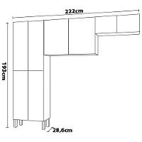 Cozinha Compacta Kit`s Paraná Nala com 8 Portas e 4 Prateleiras - 222cm de largura - 2