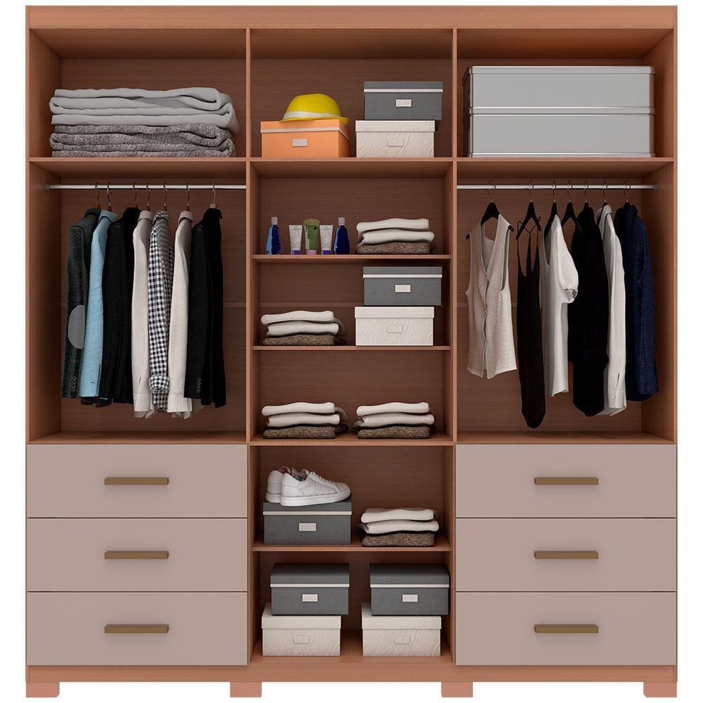 Guarda-Roupa Bartira Santiago com 6 Portas e 6 Gavetas Externas - 209,2cm de Largura - 3