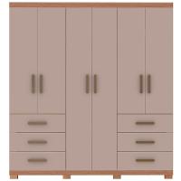 Guarda-Roupa Bartira Santiago com 6 Portas e 6 Gavetas Externas - 209,2cm de Largura - 2
