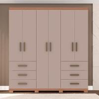 Guarda-Roupa Bartira Santiago com 6 Portas e 6 Gavetas Externas - 209,2cm de Largura - 1