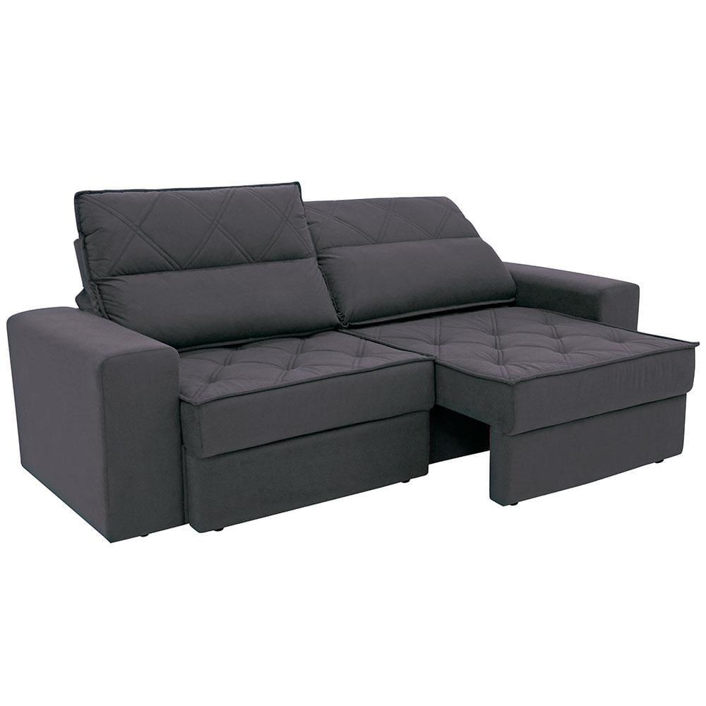 Sofá 4 Lugares Linoforte Fassatti Retrátil e Reclinável Revestido em Tecido Suede com 230cm de Largura - 7