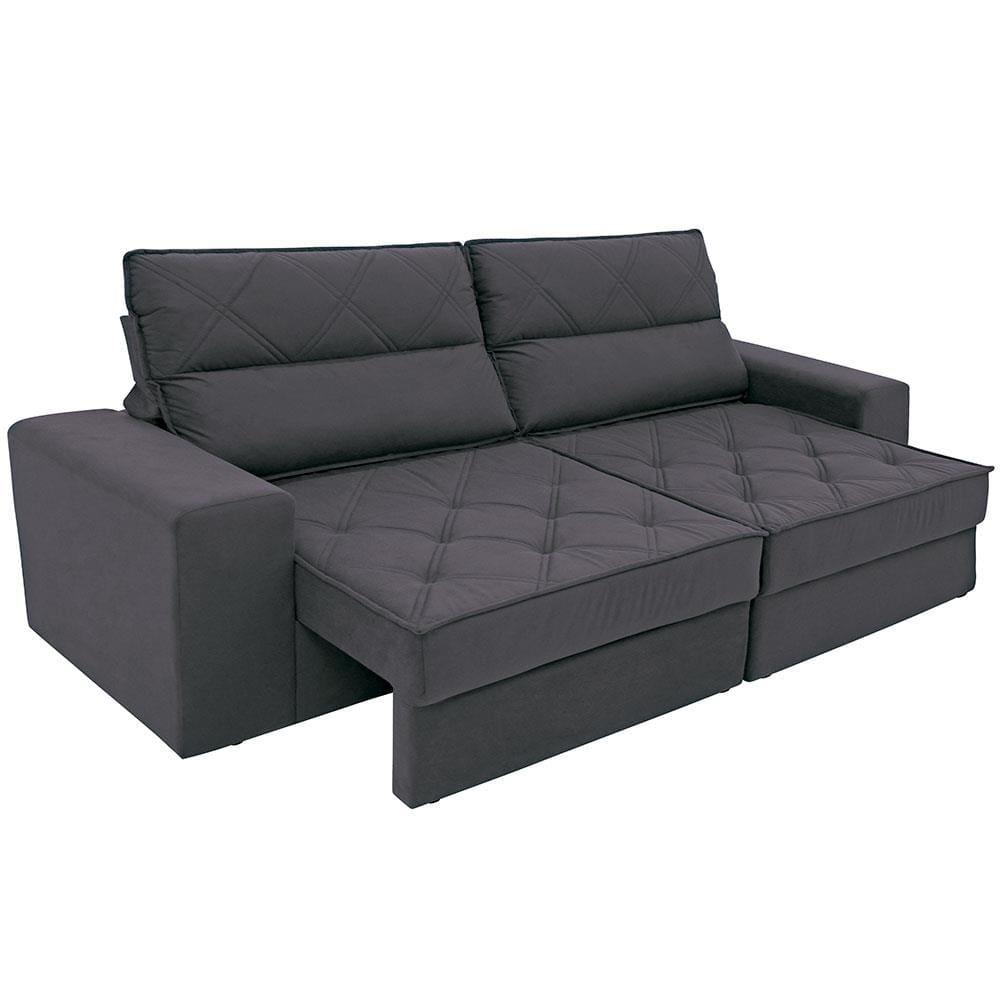 Sofá 4 Lugares Linoforte Fassatti Retrátil e Reclinável Revestido em Tecido Suede com 230cm de Largura - 8