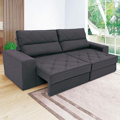 Sofá 4 Lugares Linoforte Fassatti Retrátil e Reclinável Revestido em Tecido Suede com 230cm de Largura