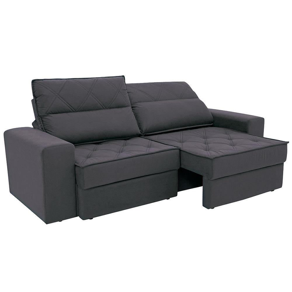 Sofá 3 Lugares Linoforte Fassatti Retrátil e Reclinável Revestido em Tecido Suede com 200cm de Largura - 7