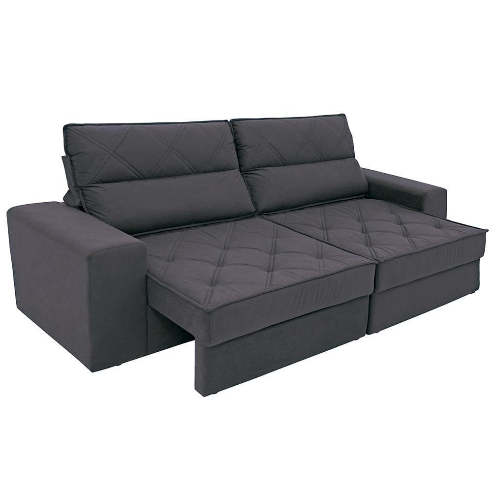 Sofá 3 Lugares Linoforte Fassatti Retrátil e Reclinável Revestido em Tecido Suede com 200cm de Largura - 8