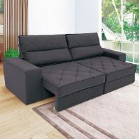 Sofá 3 Lugares Linoforte Fassatti Retrátil e Reclinável Revestido em Tecido Suede com 200cm de Largura - 1