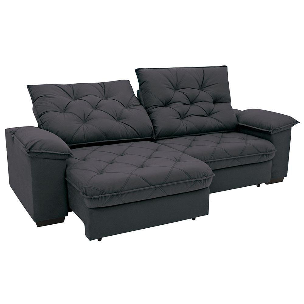 Sofá 4 Lugares Linoforte Luggero Retrátil e Reclinável Revestido em Tecido Suede - 230cm de largura - 7
