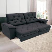 Sofá 4 Lugares Linoforte Luggero Retrátil e Reclinável Revestido em Tecido Suede - 230cm de largura - 1