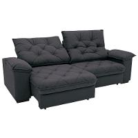 Sofá 4 Lugares Linoforte Luggero Retrátil e Reclinável Revestido em Tecido Suede - 230cm de largura - 7