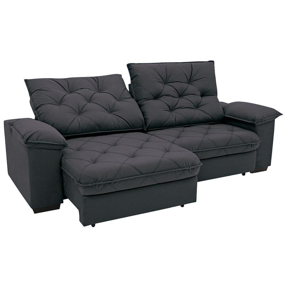 Sofá 3 Lugares Linoforte Luggero Retrátil e Reclinável Revestido em Tecido Suede com 200cm de Largura - 7