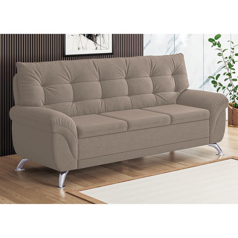 Sofá 3 Lugares Linoforte Arezzo Revestido em Suede com 202cm de Largura - 2