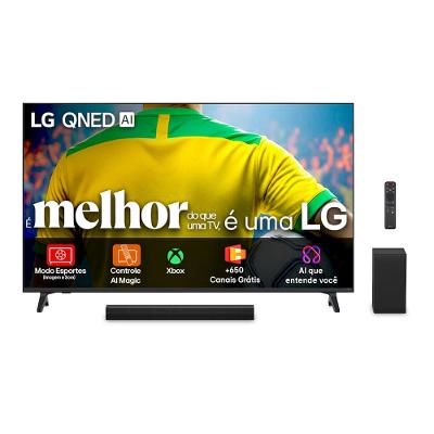 Combo Smart TV 86” 4K LG 86QNED73ASA QNED WebOS 25 + Soundbar LG S40T 300W RMS Canais 2.1 Bluetooth