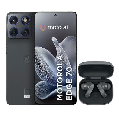 Smartphone Motorola Edge 70 6.7” 256GB 5G Gadget Gray + Moto Buds Bass Preto