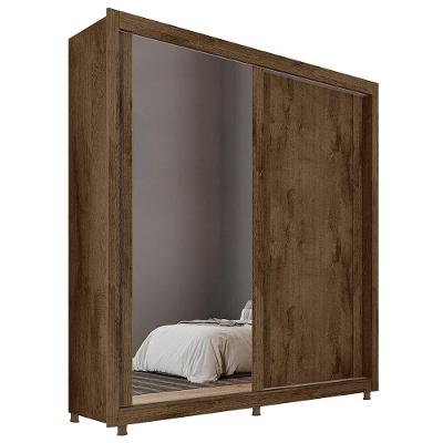 Guarda-Roupa Solteiro Mademarques Hamburgo com 2 Portas, 4 Gavetas e Espelho - 180 cm de Largura