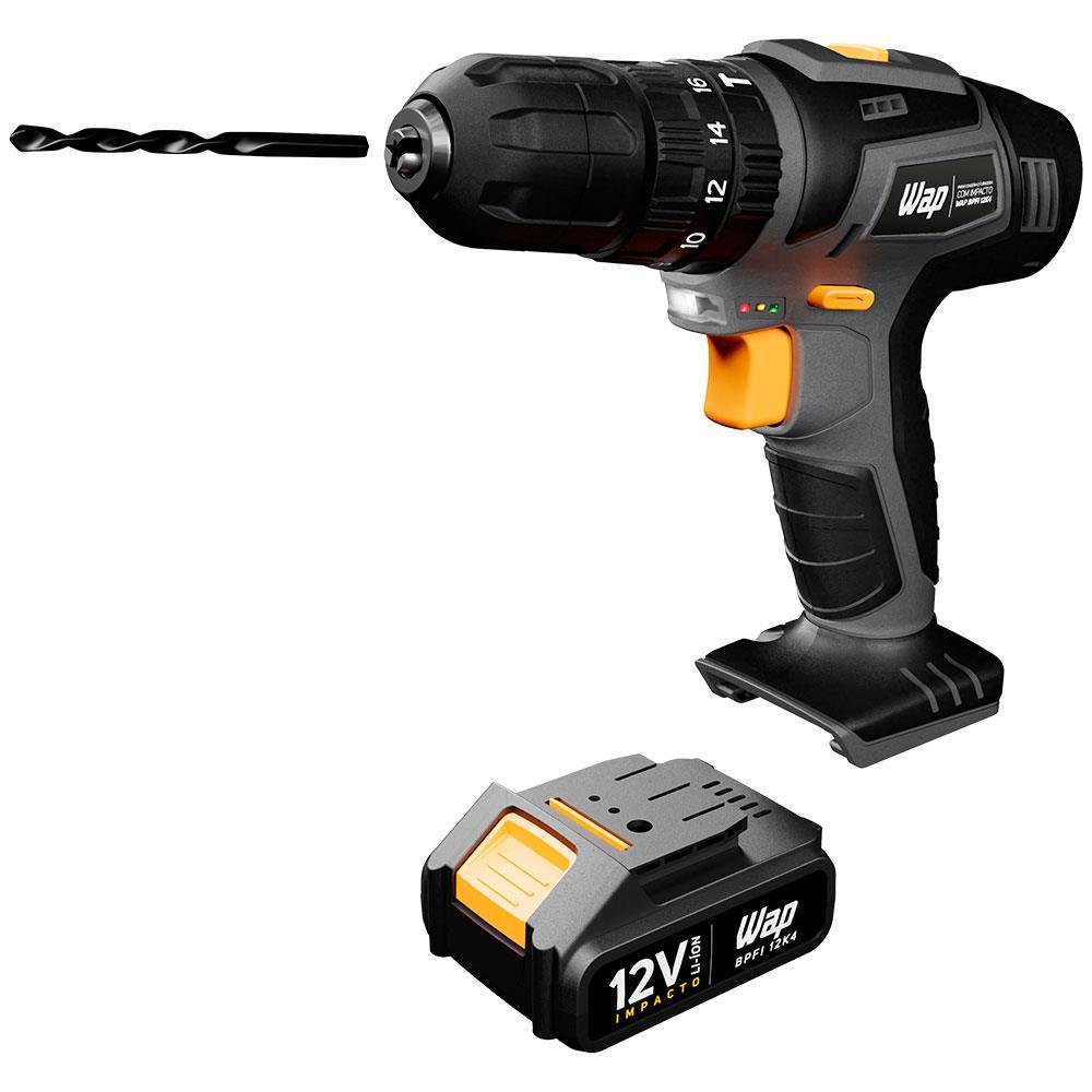 Parafusadeira e Furadeira de Impacto WAP BPFI 12K4 Carregador Bivolt 12V 3/8” com Maleta e Acessórios - 7