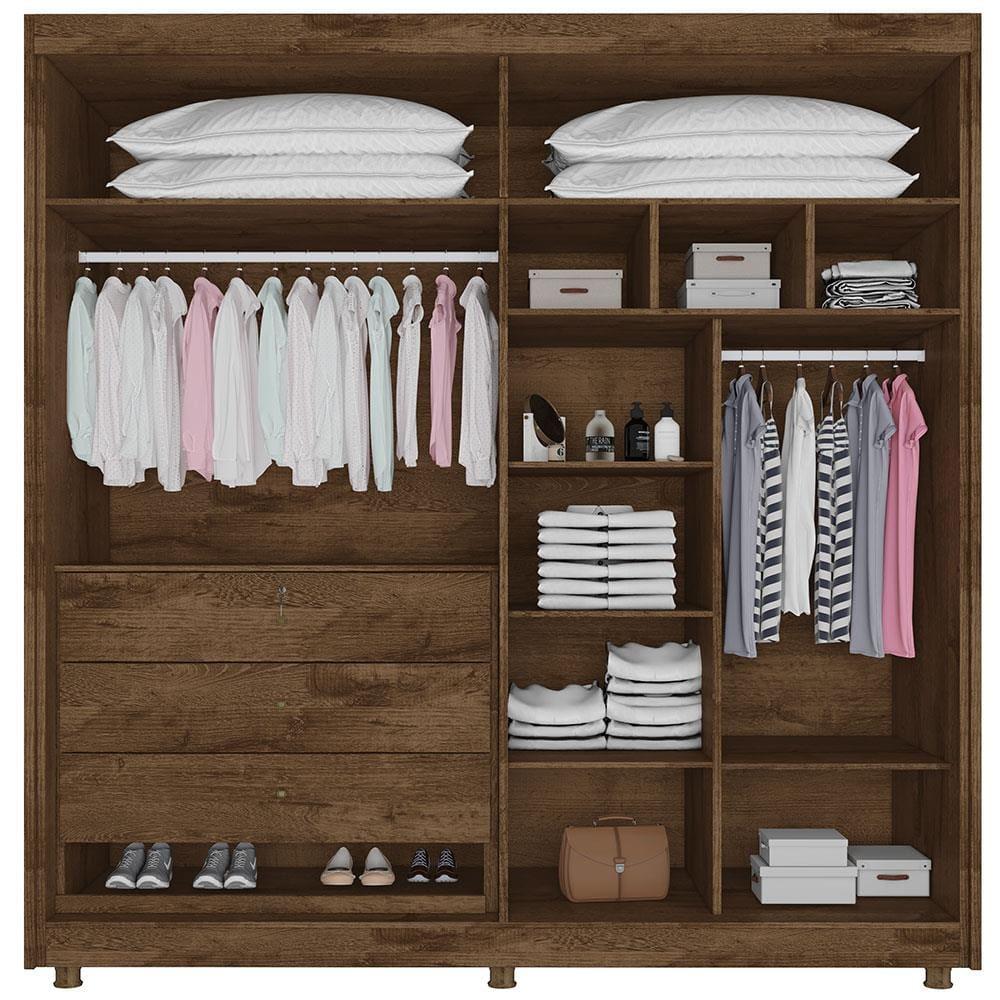 Guarda-Roupa Europa Palermo com 169 cm de Largura, 4 Portas e 3 Gavetas - 3