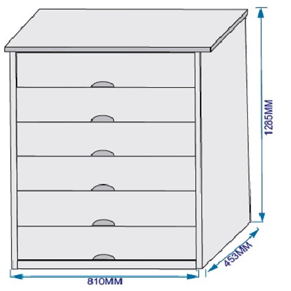 Cômoda Mademarques Hamburgo com 6 Gavetas - 2