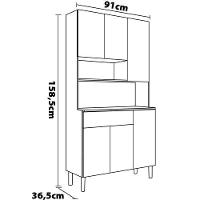 Cozinha Compacta Kits Paraná Golden com 6 Portas, 1 Gaveta e 1 Prateleira - 91cm de largura - Freijó/Patina - 4