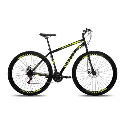 Bicicleta Aro 29 Colli Nantes 21 Marchas Freio a Disco Quadro Preto Fosco e Amarelo Neon