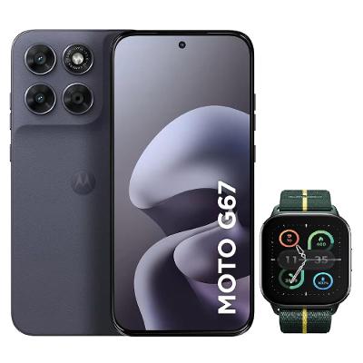 Smartphone Motorola Moto G67 6.8” 128GB 5G Artic Seal + Moto Watch Fit Verde