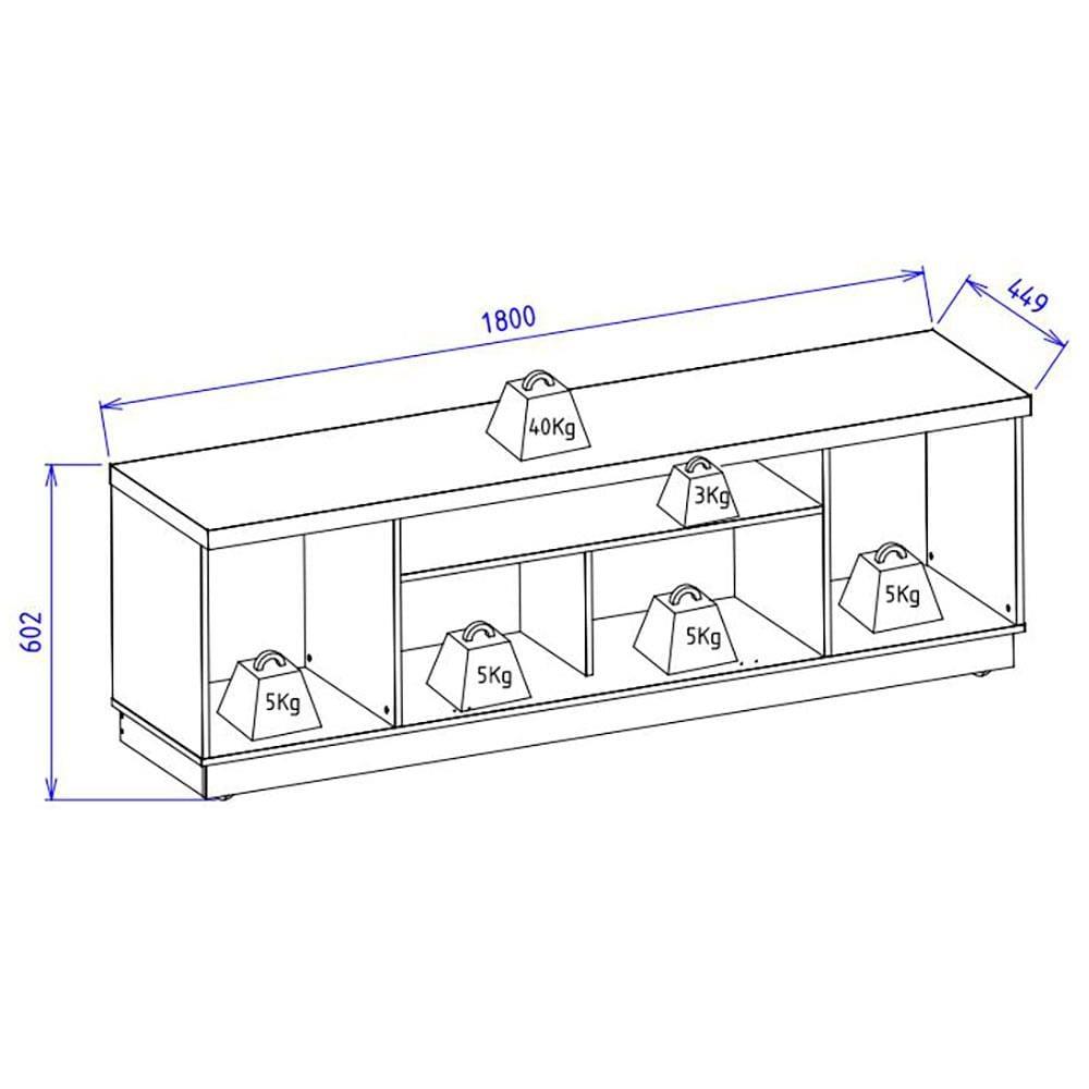 Rack Colibri Manaus com 3 Portas, Ideal para TV de Até 70” - 7
