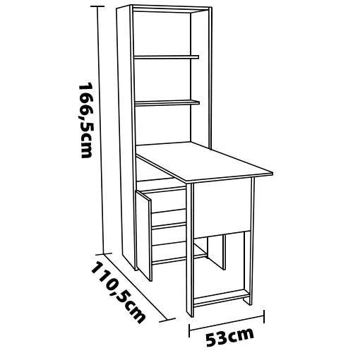 Armário Multiuso Politorno Goiânia com 2 Portas, 3 Prateleiras e Mesa Retrátil com Chave - 10