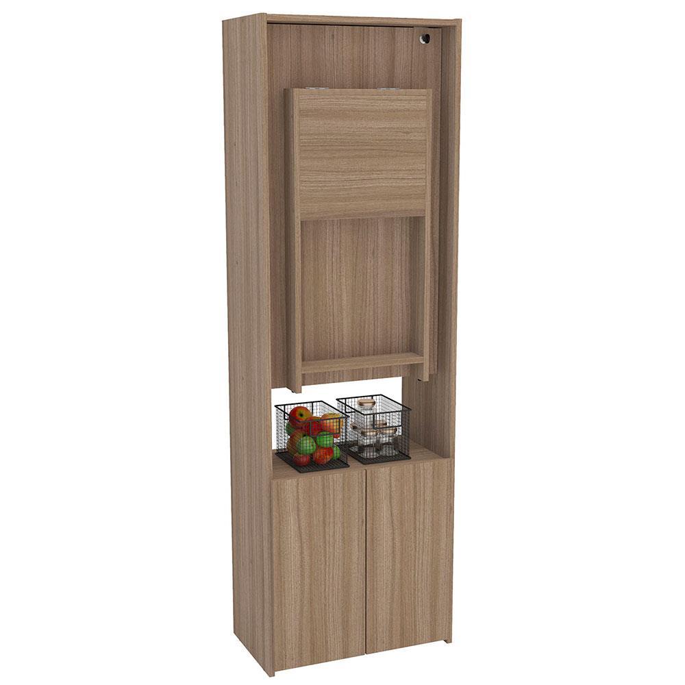 Armário Multiuso Politorno Goiânia com 2 Portas, 3 Prateleiras e Mesa Retrátil com Chave - 2