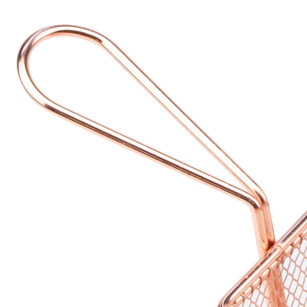 Mini Cesta Retangular para Alimentos Dynasty Fry em Aço Inox - Rosé - 3