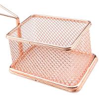 Mini Cesta Retangular para Alimentos Dynasty Fry em Aço Inox - Rosé - 4
