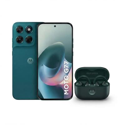 Kit Motorola Moto G77 256GB 5G Câmera 108MP + Moto Buds Loop Sound by Bose
