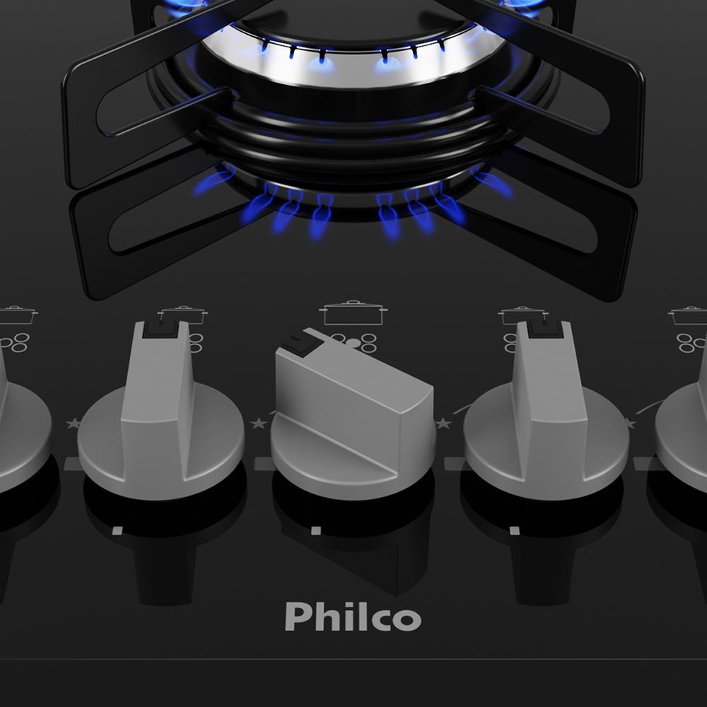 Cooktop a Gás Philco 5 Bocas Chef 5 Bisote Bivolt – Preto - 7