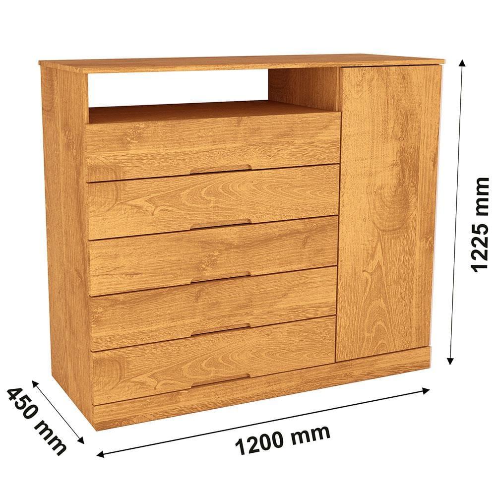 Cômoda Mademarcs Braga com 5 Gavetas e 1 Porta - 3