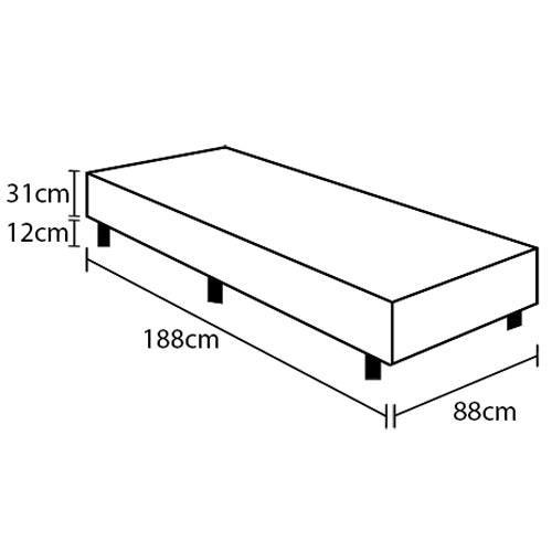 Base Box para Colchão Solteiro Umaflex Itália 31 x 88 x 188 cm - Branco - 2