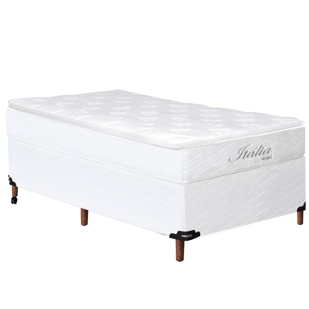 Colchão para Cama Solteiro Umaflex Itália Pillow Top e Molas Ensacadas 26x88x188 cm - Branco - 2