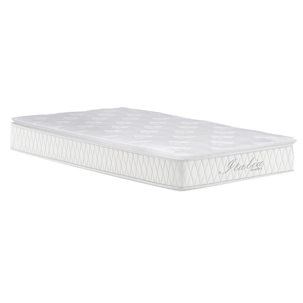 Colchão Solteiro Umaflex Itália com Pillow Top e Molas Ensacadas 26x96x205 cm - Branco - 1