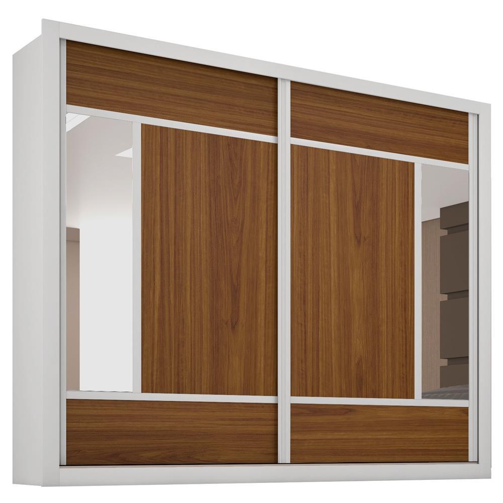 Guarda-Roupa Casal Europa Triunfo Flex com Espelho, 2 Portas de Correr e 6 Gavetas - 226cm de Largura - 2