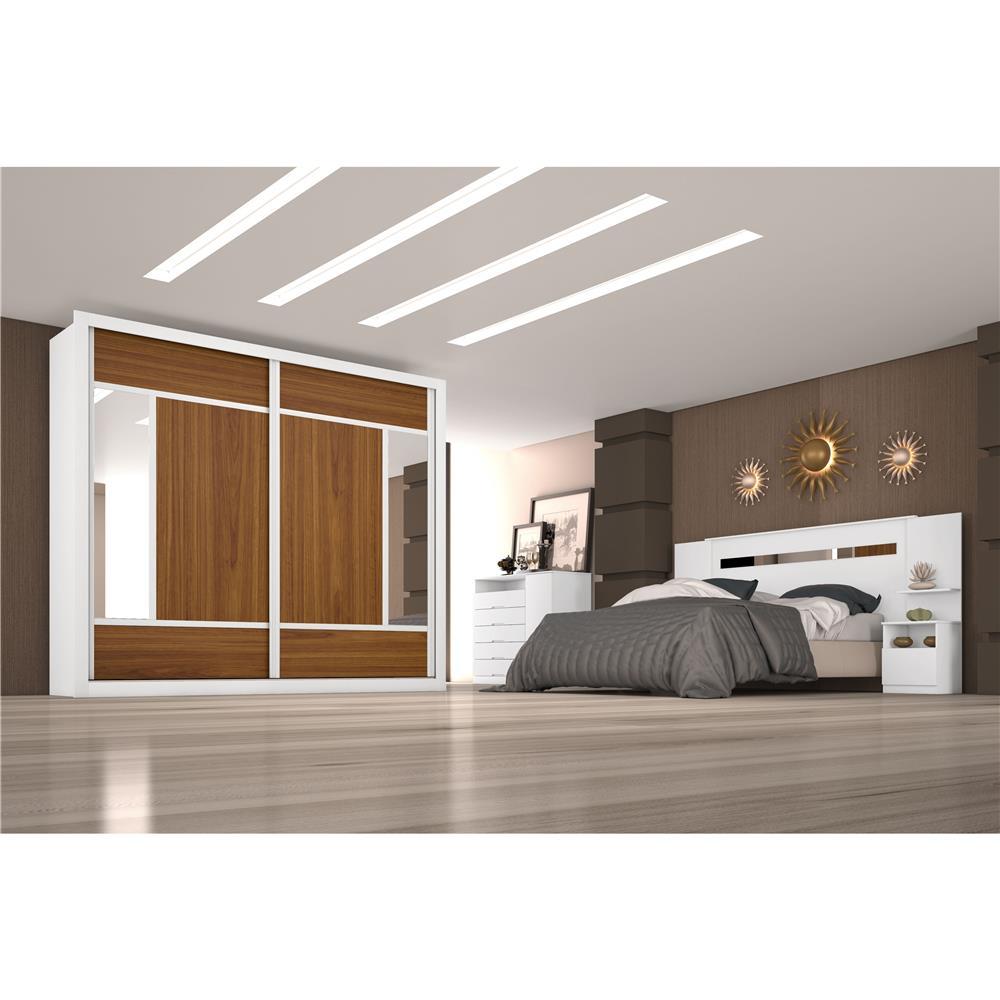 Guarda-Roupa Casal Europa Triunfo Flex com Espelho, 2 Portas de Correr e 6 Gavetas - 226cm de Largura - 4