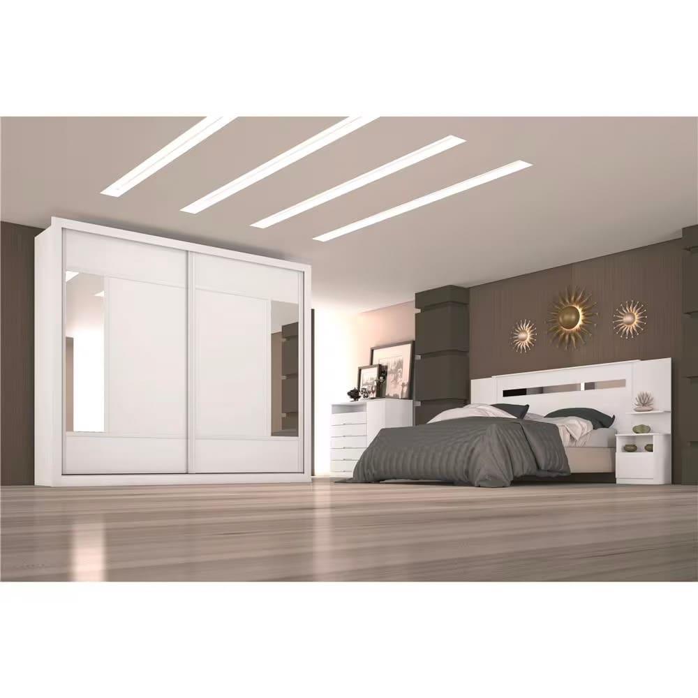 Guarda-Roupa Casal Europa Triunfo Flex com Espelho, 2 Portas de Correr e 6 Gavetas - 226cm de Largura - 8