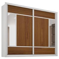 Guarda-Roupa Casal Europa Triunfo Flex com Espelho, 2 Portas de Correr e 6 Gavetas - 226cm de Largura - 2