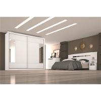 Guarda-Roupa Casal Europa Triunfo Flex com Espelho, 2 Portas de Correr e 6 Gavetas - 226cm de Largura