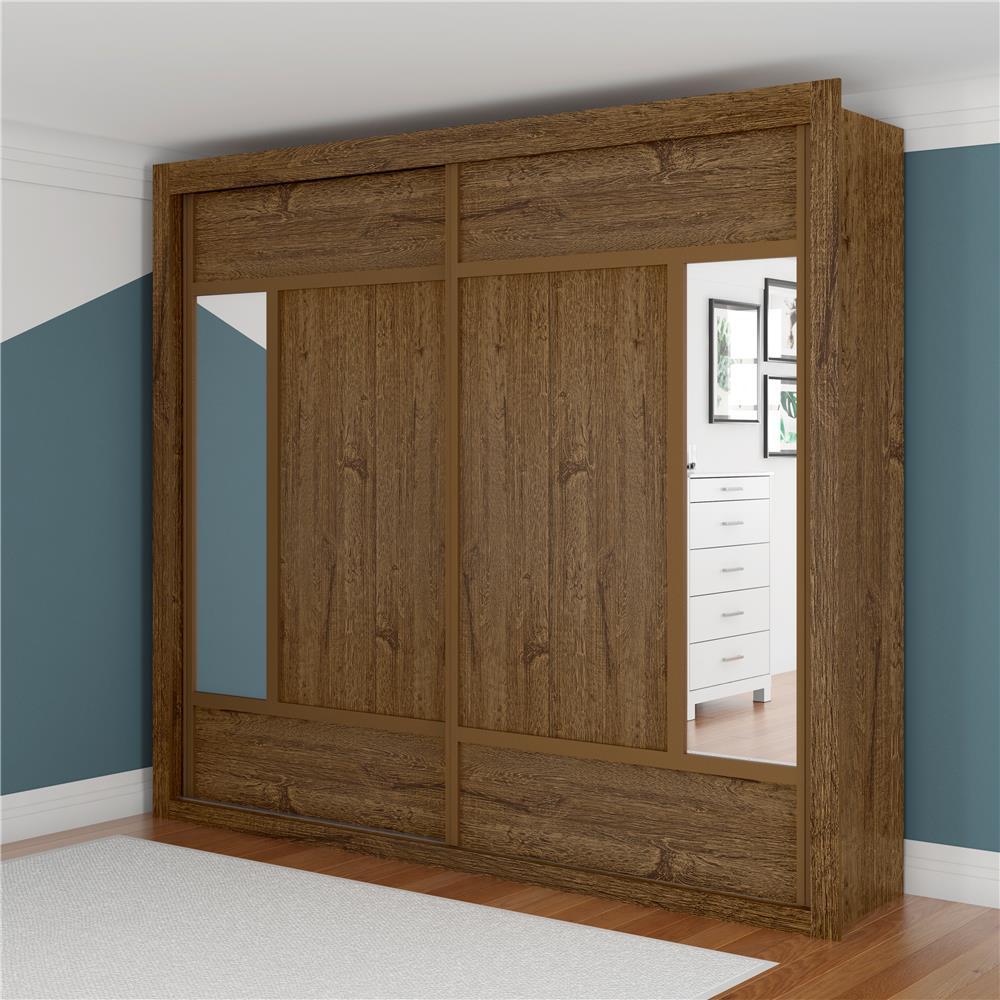 Guarda-Roupa Casal Europa Triunfo Flex com Espelho, 2 Portas de Correr e 6 Gavetas - 226cm de Largura - 5