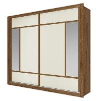 Guarda-Roupa Casal Europa Triunfo Flex com Espelho, 2 Portas de Correr e 6 Gavetas - 226cm de Largura - 1