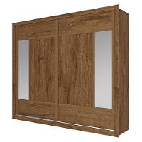 Guarda-Roupa Casal Europa Triunfo Flex com Espelho, 2 Portas de Correr e 6 Gavetas - 226cm de Largura