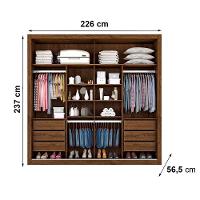 Guarda-Roupa Casal Europa Triunfo Flex com Espelho, 2 Portas de Correr e 6 Gavetas - 226cm de Largura - 11