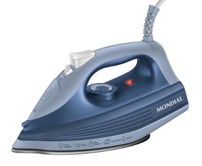 Ferro a Vapor Mondial FVN-02-BL 1800W Base Cerâmica Vapor Vertical Spray Umedecedor Azul