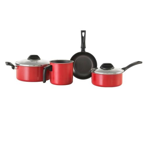 Conjunto de Panelas Brinox Garlic Vermelho - 4 Peças